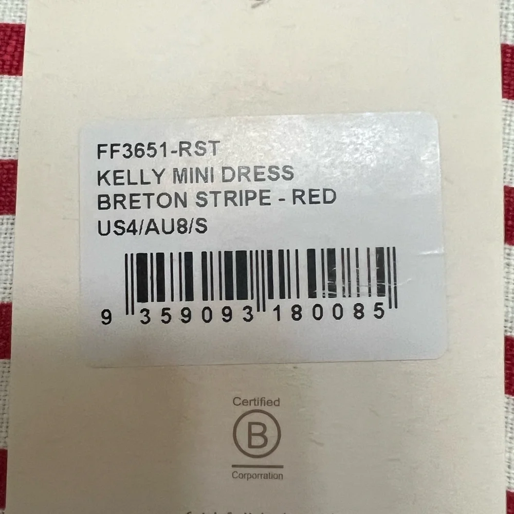 NWT Faithfull The Brand Red Breton Stripe Kelly Mini Dress, Size 4 (Small) - Picture 14 of 15